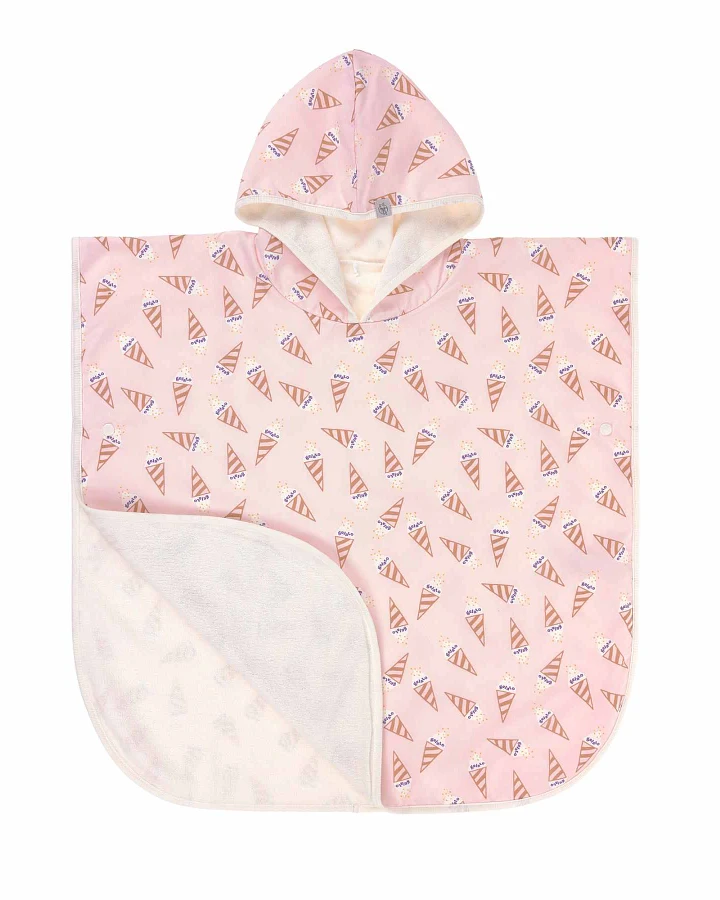 Lässig - Bade-Poncho mit UV Schutz "Eis" rosa