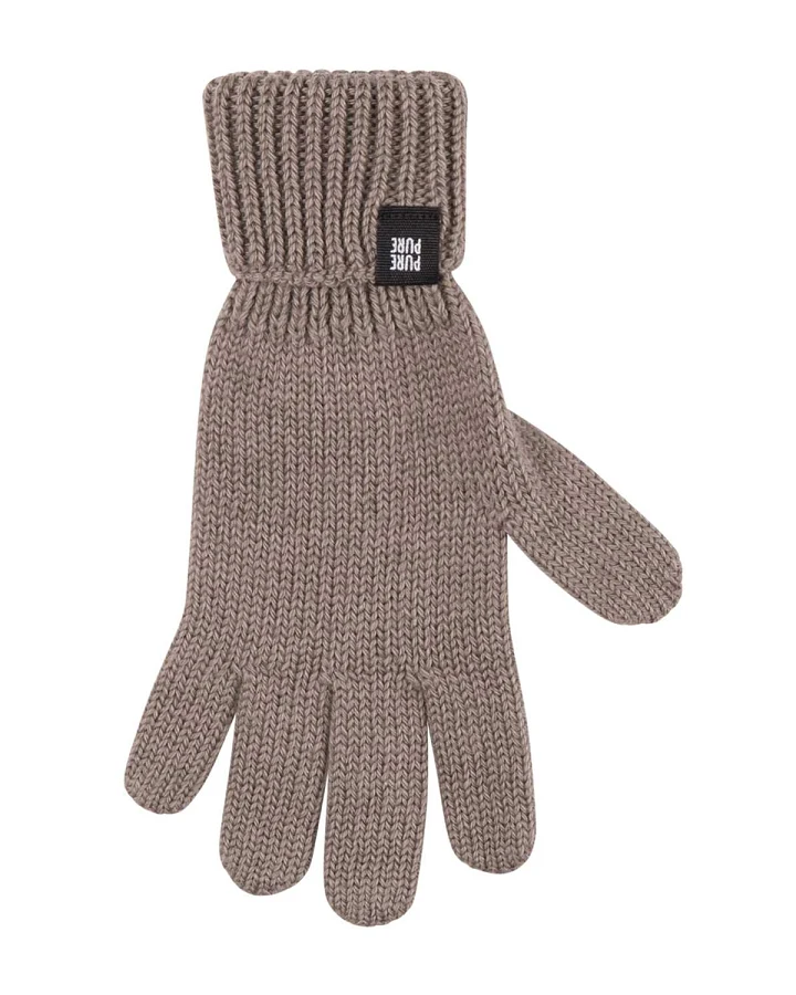 Pure Pure by Bauer - Kinderhandschuhe mit Wolle-Seide stein-grau 6