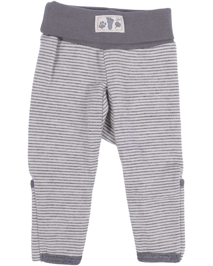 Lilano - Babyhose Wolle Seide Ringel grau