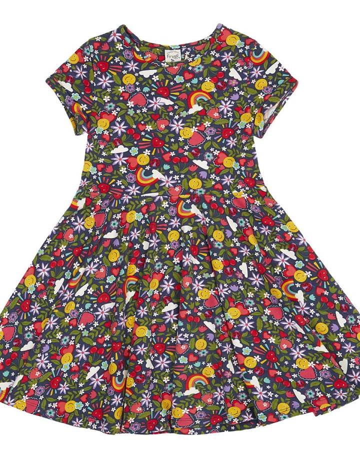 Frugi - Skaterkleid "Happy Days" dunkelblau