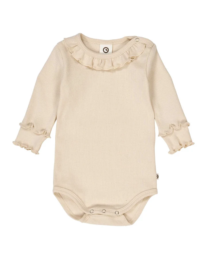 Müsli - Langarmbody mit Rüschen oak