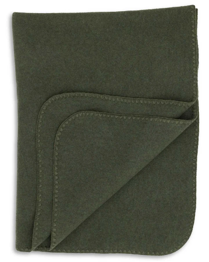 Engel - Wollfleece Decke schilf mit Muschelkante