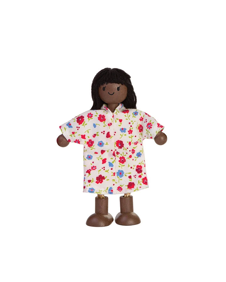 PlanToys - Biegepuppe "Mama Teint dunkel"