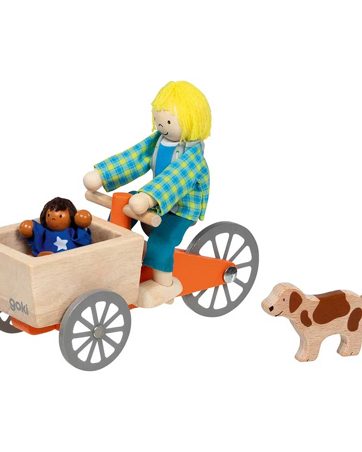goki - Lastenfahrrad mit 2 Biegepuppen und Hund