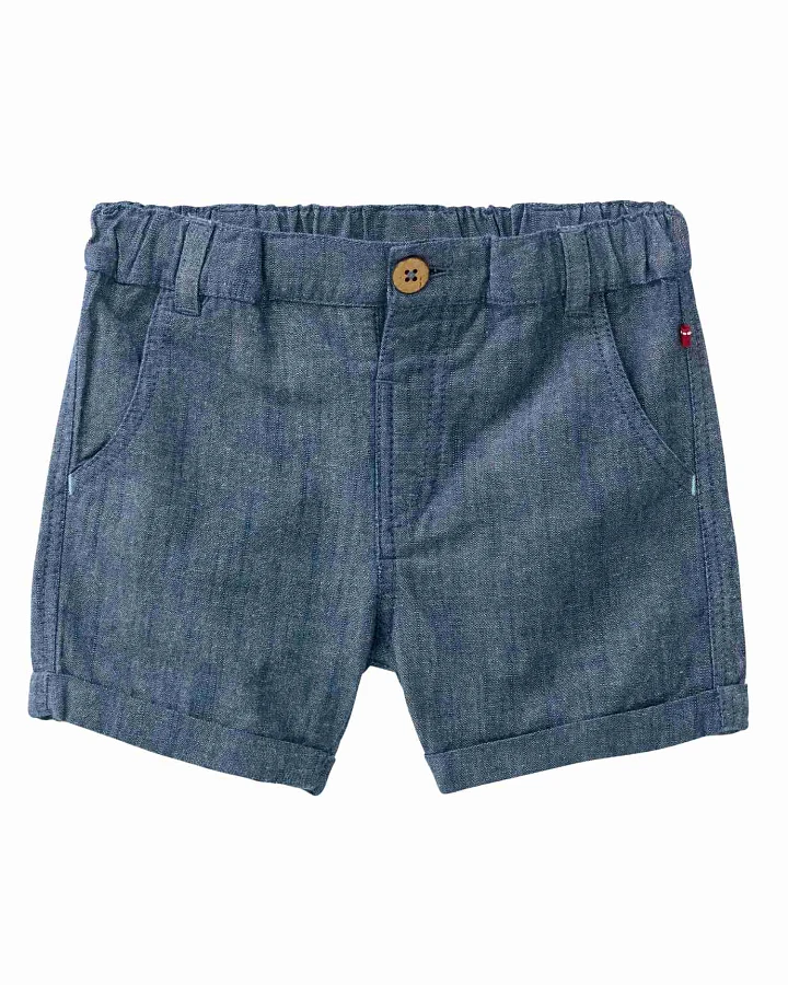 People Wear Organic - Chambray-Shorts jeansblau mélange