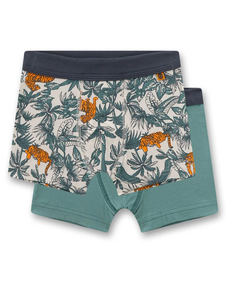 Sanetta - Boxershorts 2er-Pack "Tiger" eukalyptus