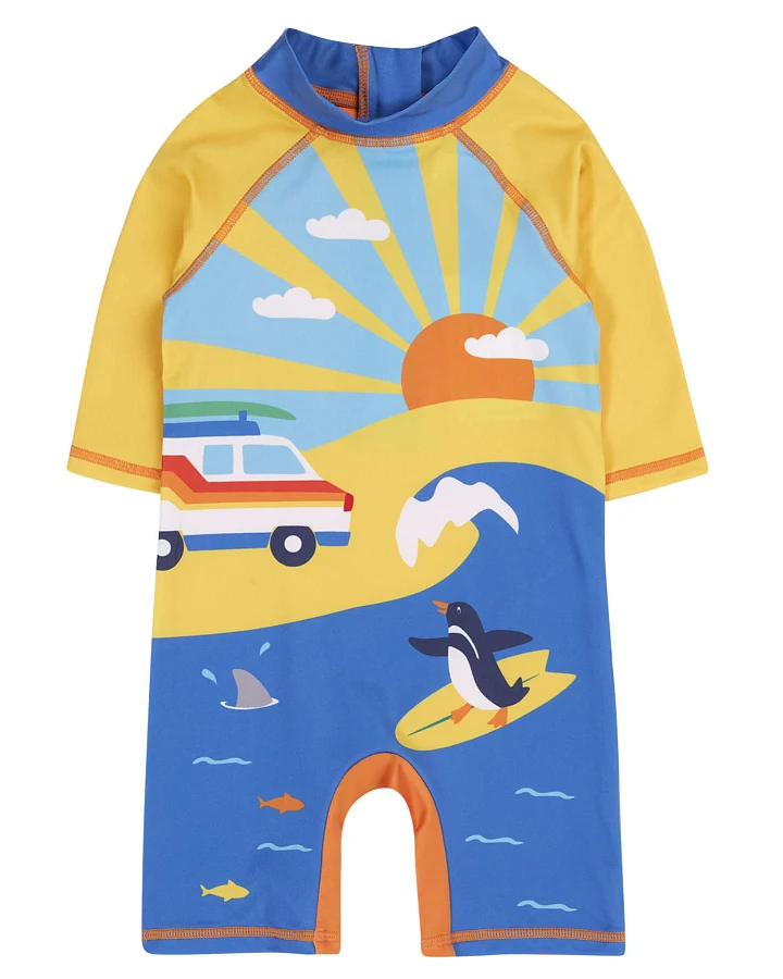 Frugi - Schwimmanzug "Surf" orange-gelb UPF 50+