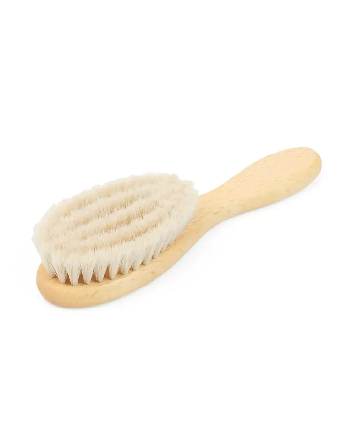 Grünspecht - Babybürste mit Ziegenhaar