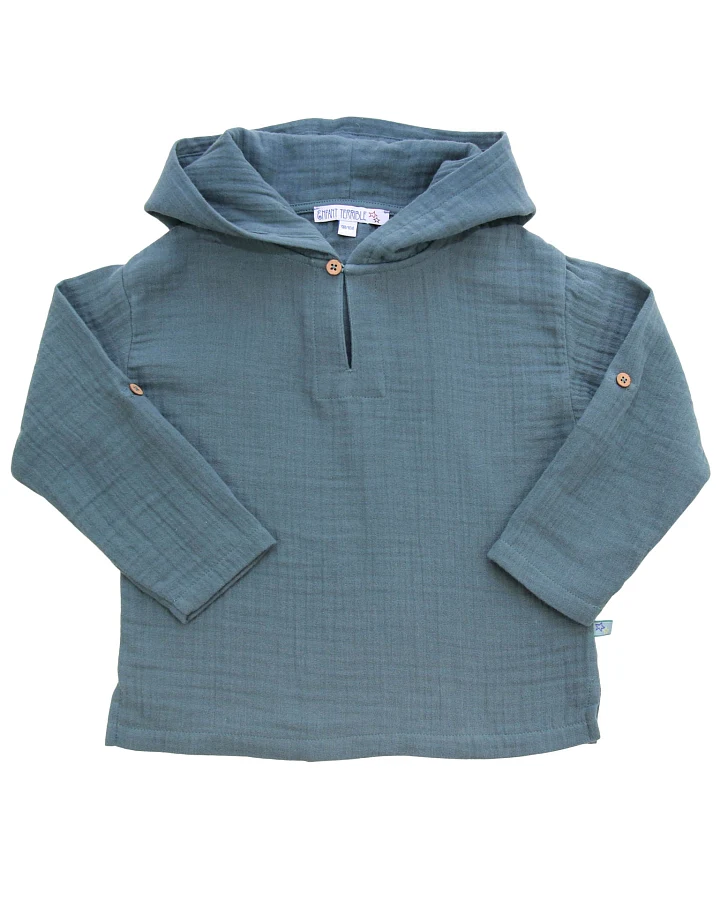Enfant Terrible - Musselin-Hoodie sea green