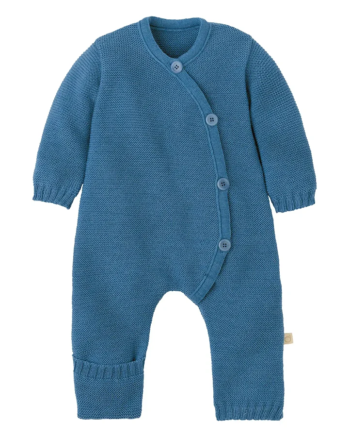 Disana - Strick-Overall Merinowolle taubenblau