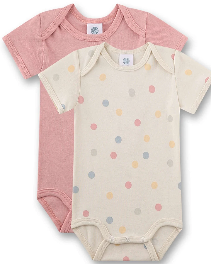 Sanetta - Kurarmbody-Set "Punkte" rose-sand