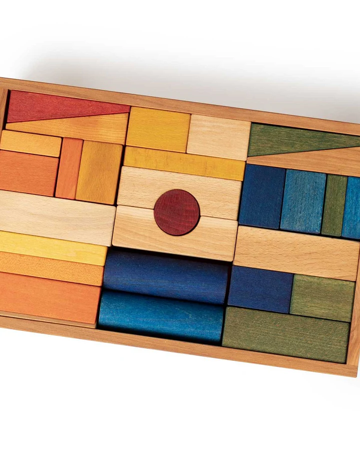Wooden Story - Bauklötze XL Regenbogen 63 Teile