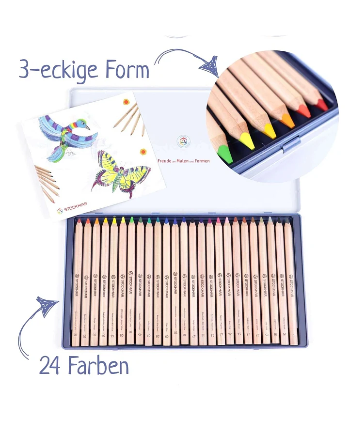 Stockmar - Dicke Buntstifte 3-eckig 24 Farben