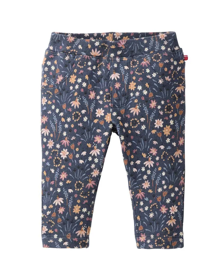 People Wear Organic - Sweat-Treggings "Mille Fleurs" indigoblau