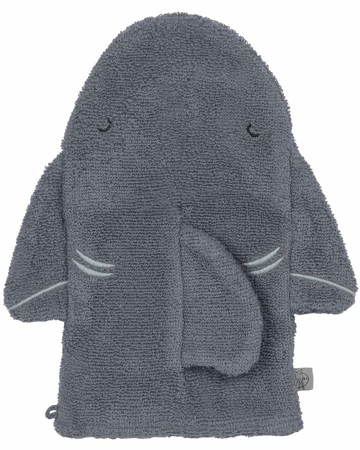 Lässig - Waschhandschuh "Hai" grau