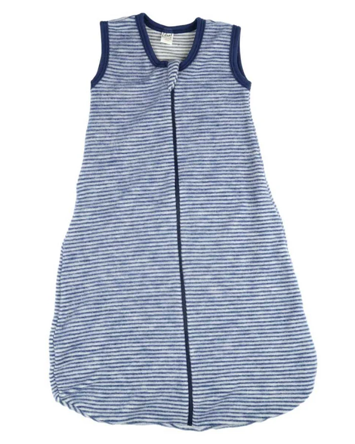 Lilano - Schlafsack Wollfrottee marine Ringel 110 cm