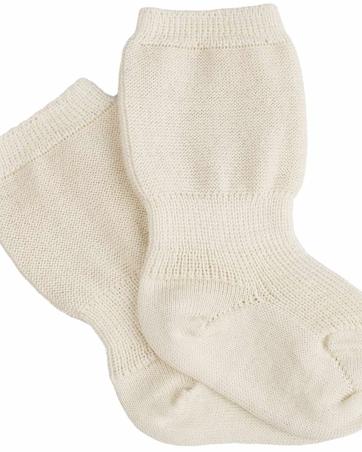 Produktseite: Grödo Strumpfwaren - Baby Speckbein Wollsocken natur