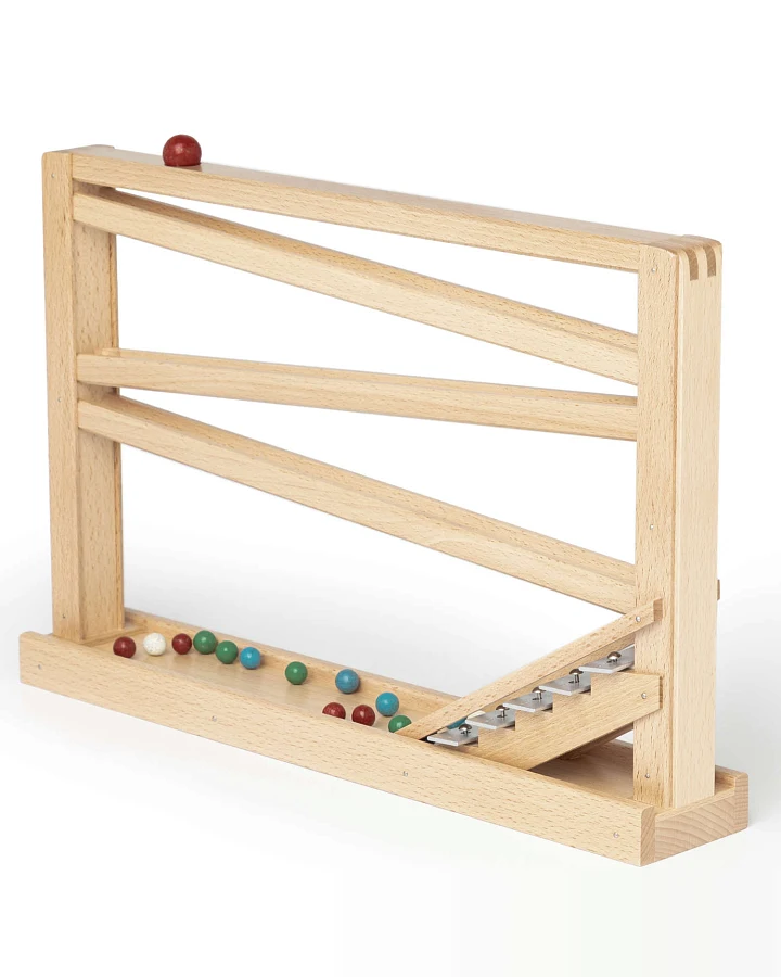 Beck Holzspielzeug - Murmelbahn Holz mit Glockenspiel natur