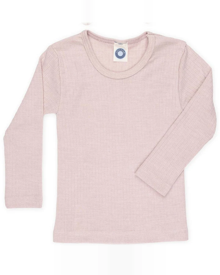 Cosilana - Langarmshirt Wolle Seide pastell rosa
