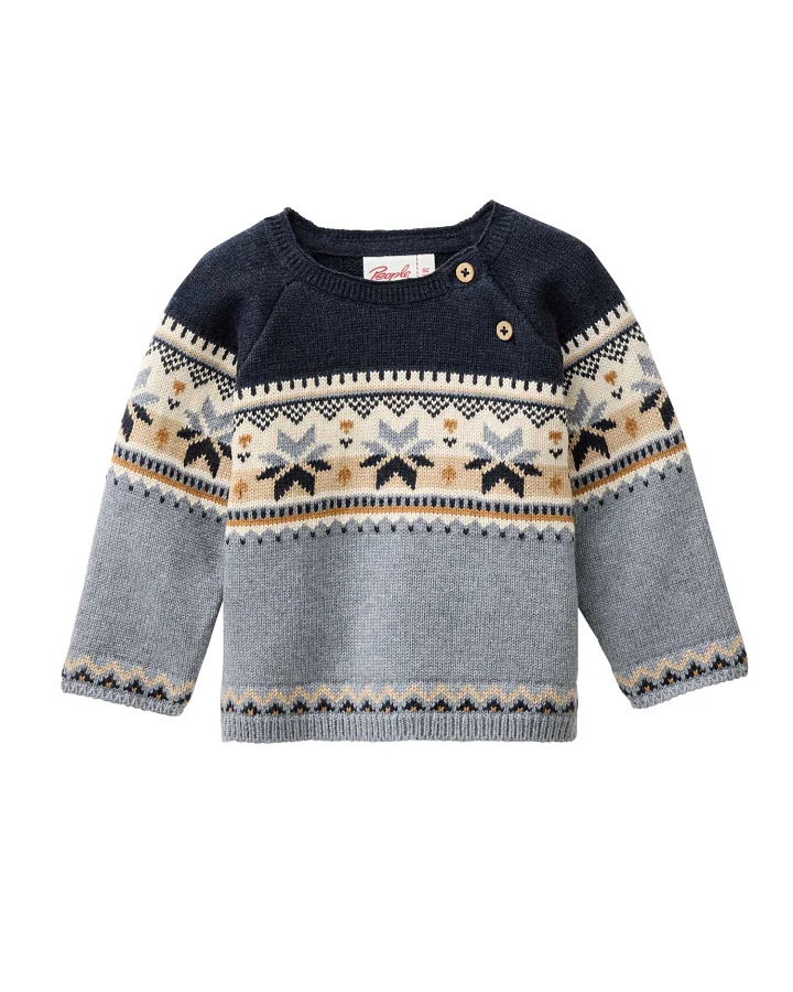 People Wear Organic - Norweger-Pullover blaugrau