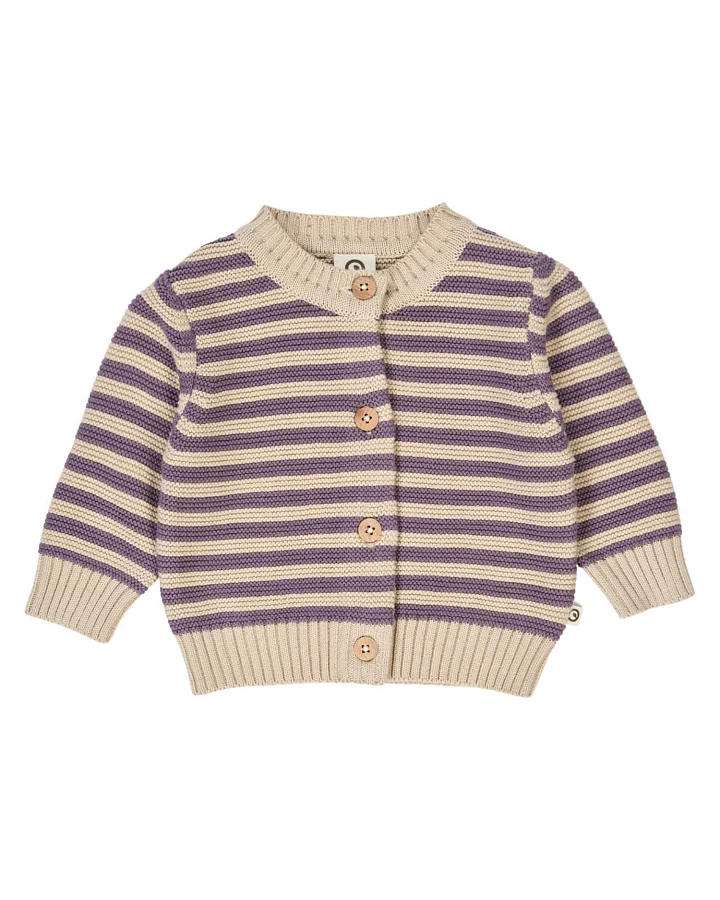 Müsli - Strickjacke gestreift oak-lila