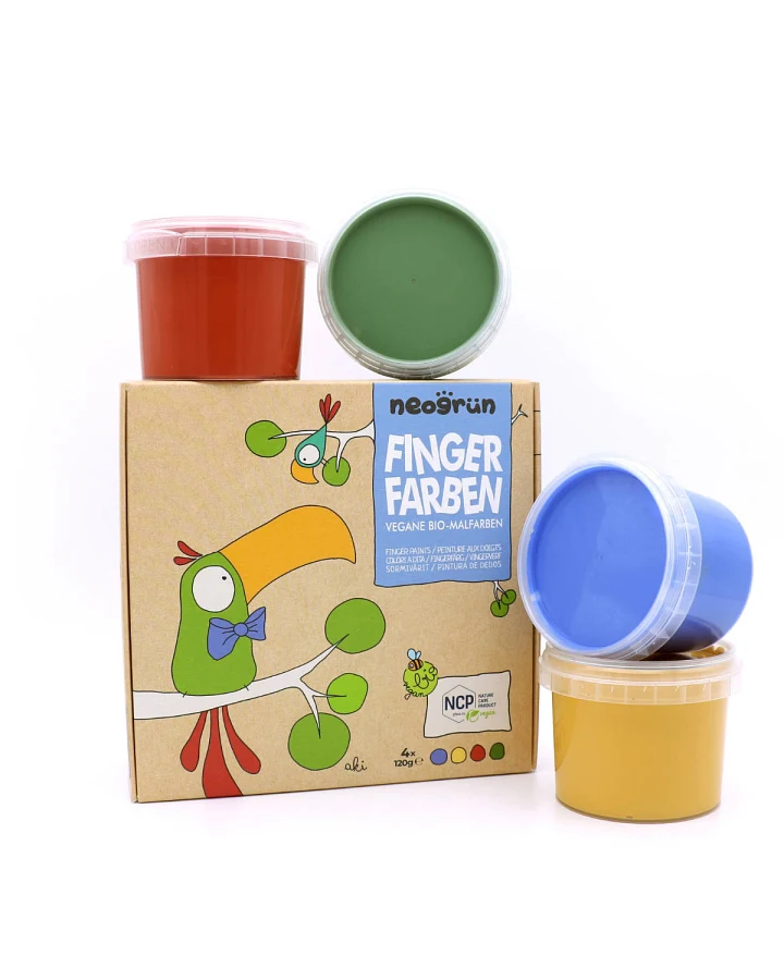 neogrün - Bio Fingerfarben 4er Set "Aki"