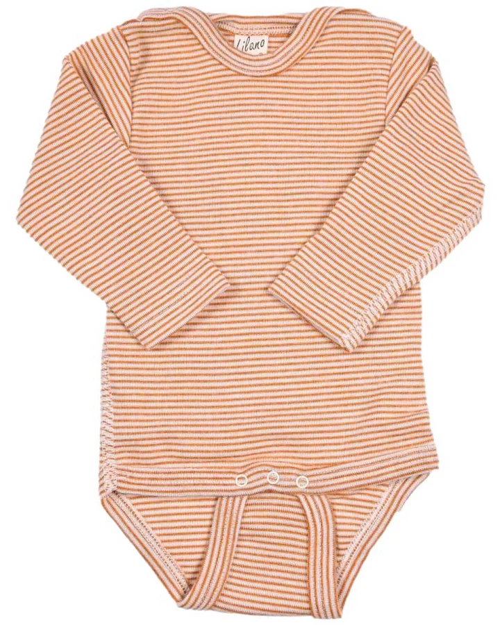 Lilano - Body Wolle Seide Ringel curry