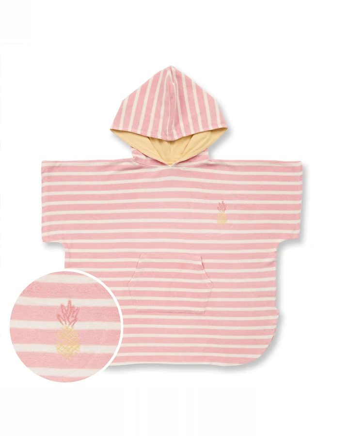 Sense Organics - Badeponcho "Ananas" pastel-pink 92-104
