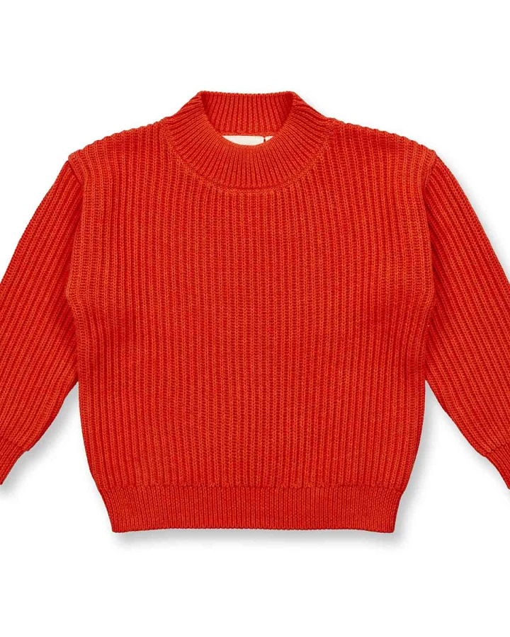 Sense Organics - Strick-Pullover orangerot