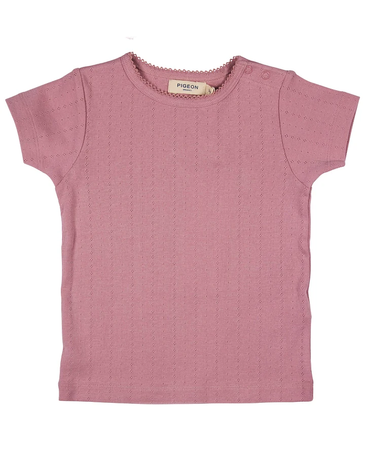 Pigeon Organics - Pointelle T-Shirt rosa