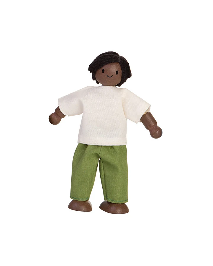 PlanToys - Biegepuppe "Papa Teint dunkel"