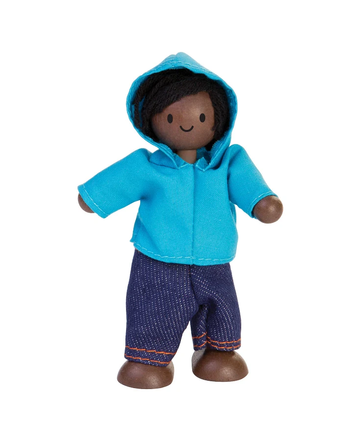 PlanToys - Biegepuppe "Sohn Teint dunkel"
