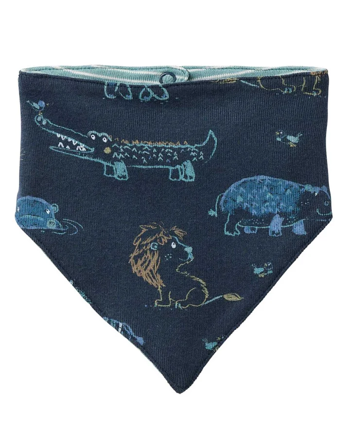 People Wear Organic - Dreieckstuch wendbar "Savannentiere" blau