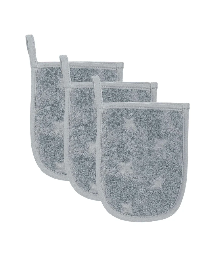 Müsli by green Cotton - Badehandschuh 3er-Pack jasmin blue