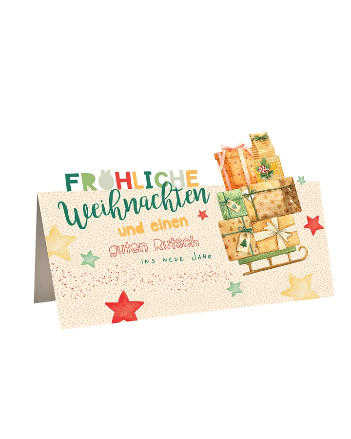 Skorpion - Weihnachtskarte Geschenkeschlitten
