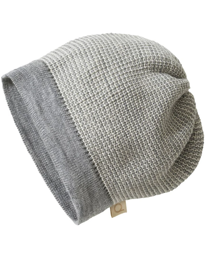 Disana - Beanie Merinowolle Grau-Natur Gr. 3