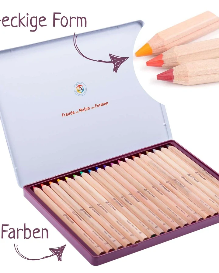 Stockmar - Dicke Buntstifte 6-eckig 18 Farben