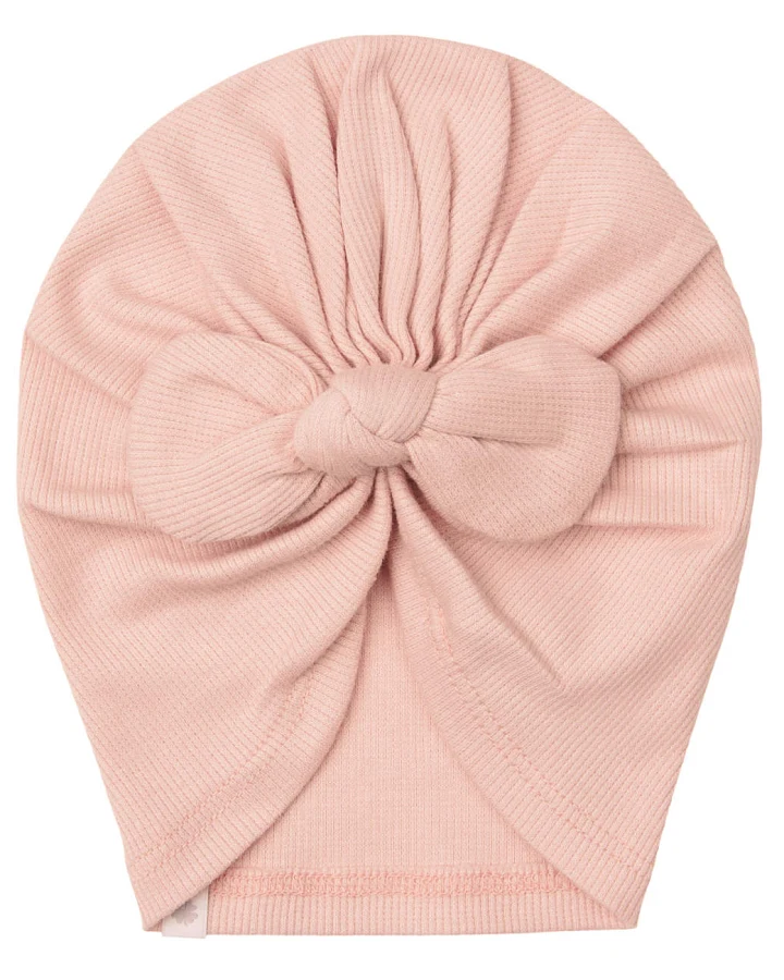 Noppies - Schleifen-Beanie "Ripp" rose smoke 6M-12M