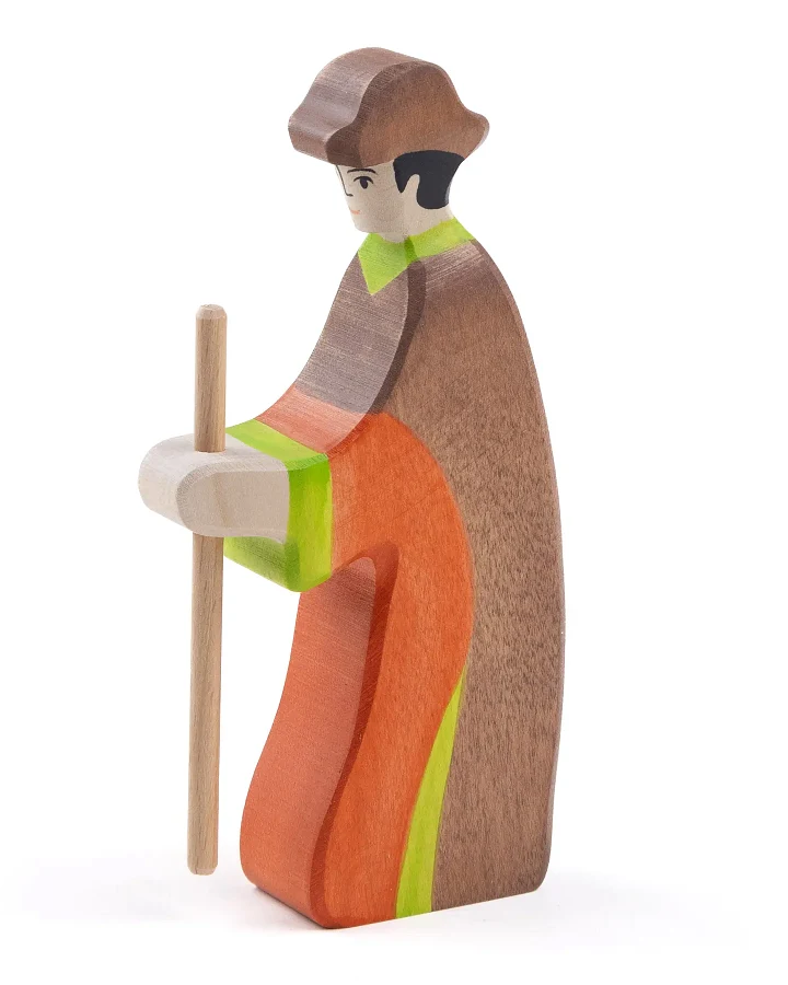 Holztiger - Krippenfigur Hirte mit Stock