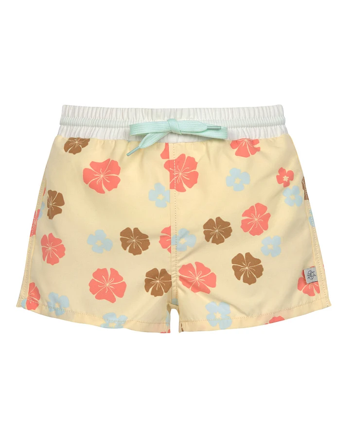 Lässig - Schwimm-Shorts "Blumen" mit UV Schutz vanille