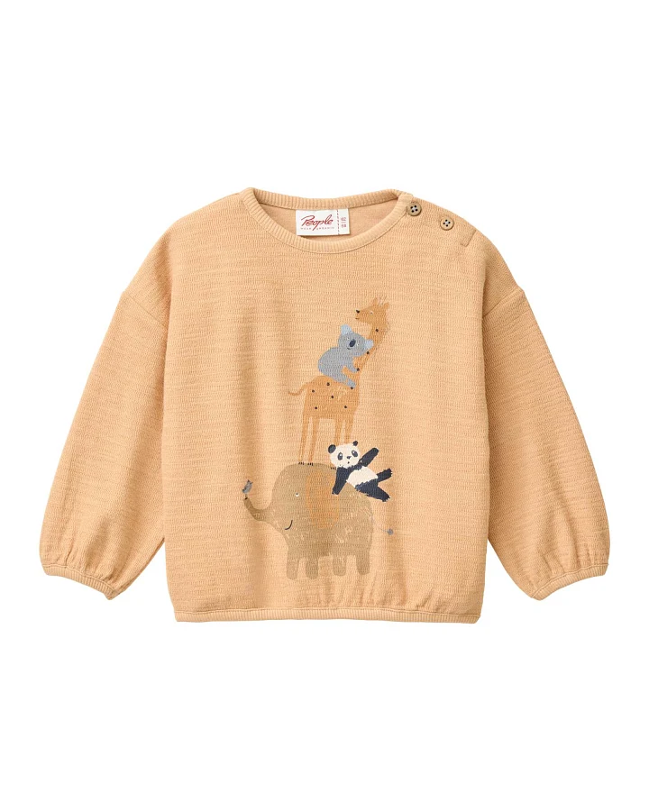 People Wear Organic - Sweat-Pullover "Freunde" honiggelb
