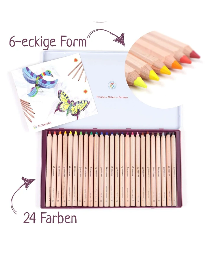 Stockmar - Dicke Buntstifte 6-eckig 24 Farben
