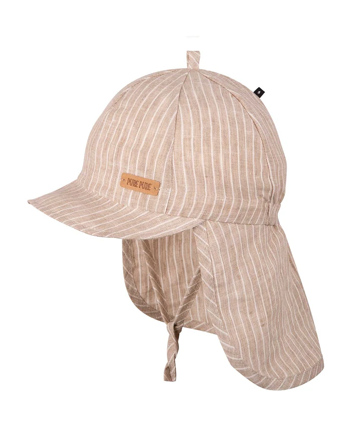 Pure Pure by Bauer - Leinen-Sonnenhut mit Schirm und Nackenschutz düne