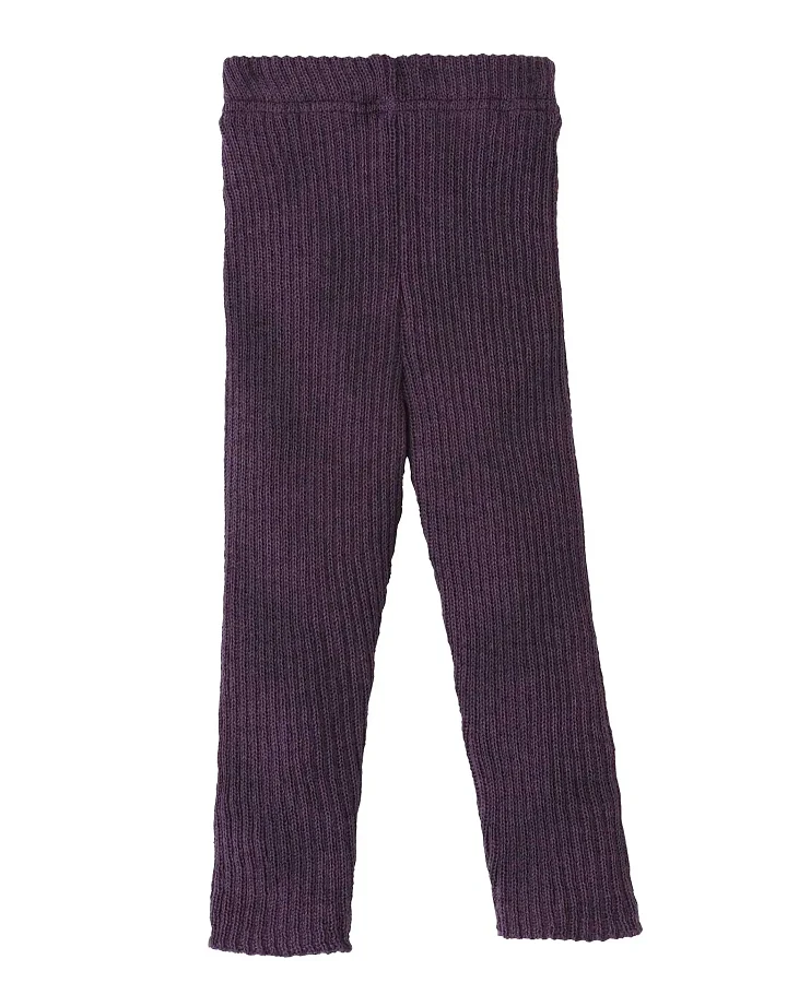 Disana - Strick-Leggings Merinowolle aubergine