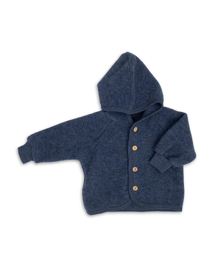 Engel - Wollfleece Jacke blau
