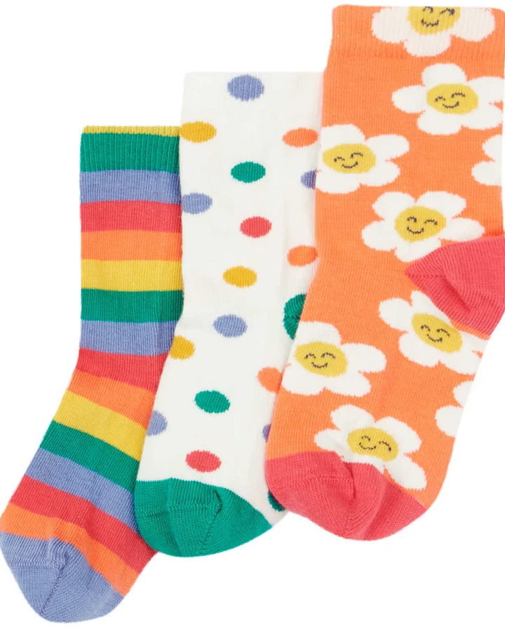 Frugi - Socken 3er-Set "Flowers" bunt 31-34