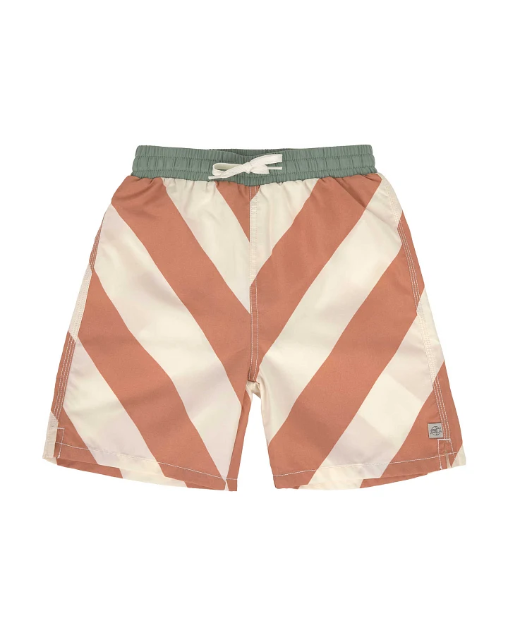 Lässig - UV-Bade-Shorts creme-braun gestreift
