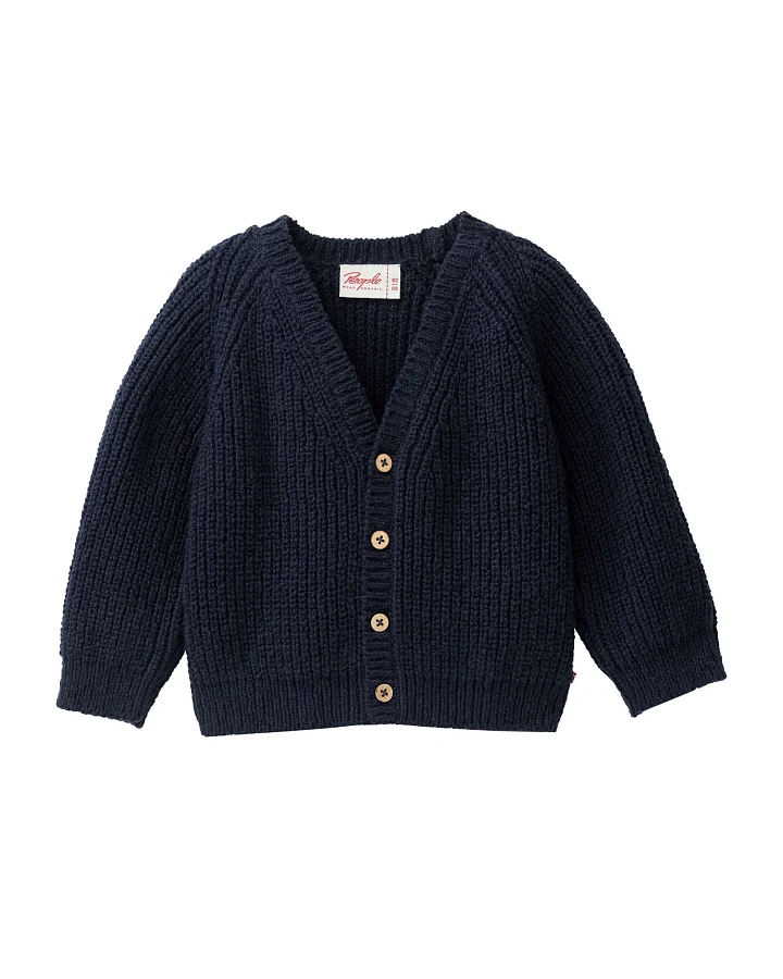People Wear Organic - Strick-Jacke dunkelblau
