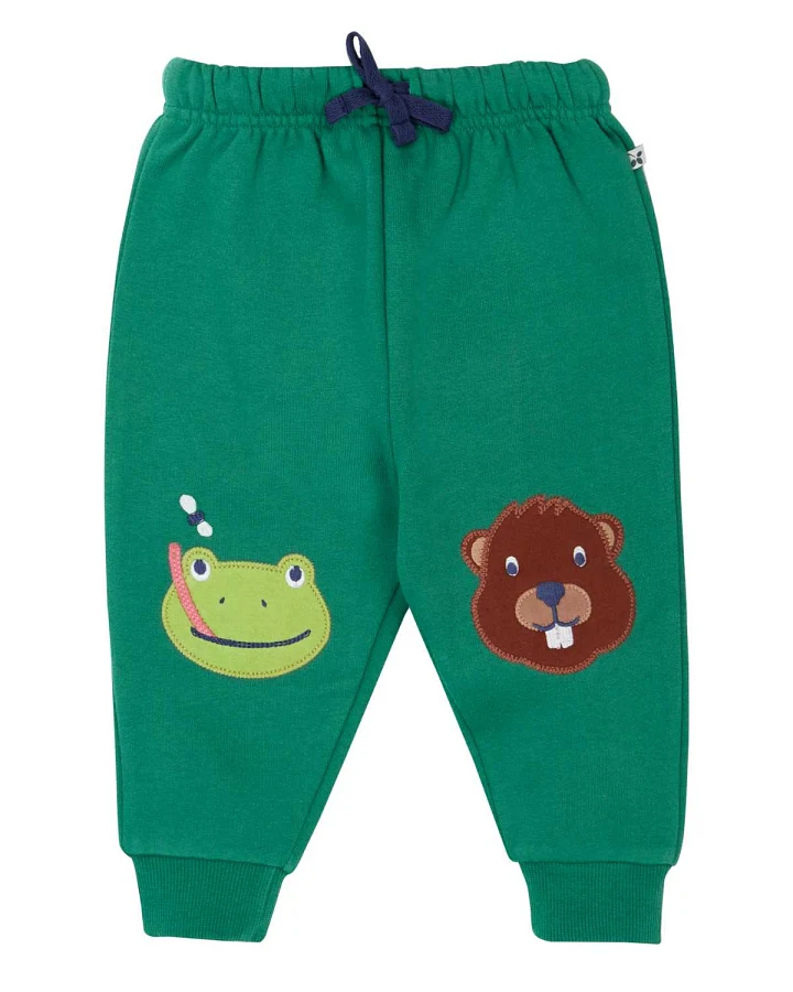Frugi - Krabbelhose "Frosch" dunkelgrün