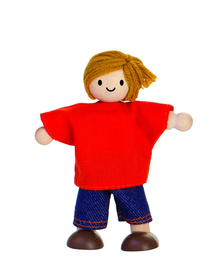 PlanToys - Biegepuppe "Sohn Teint hell"